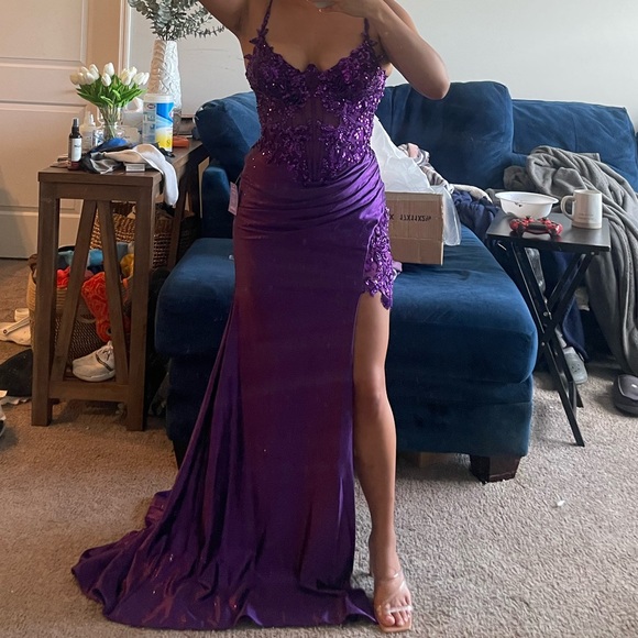 Prom Girl Purple Dress - Picture 4 of 4